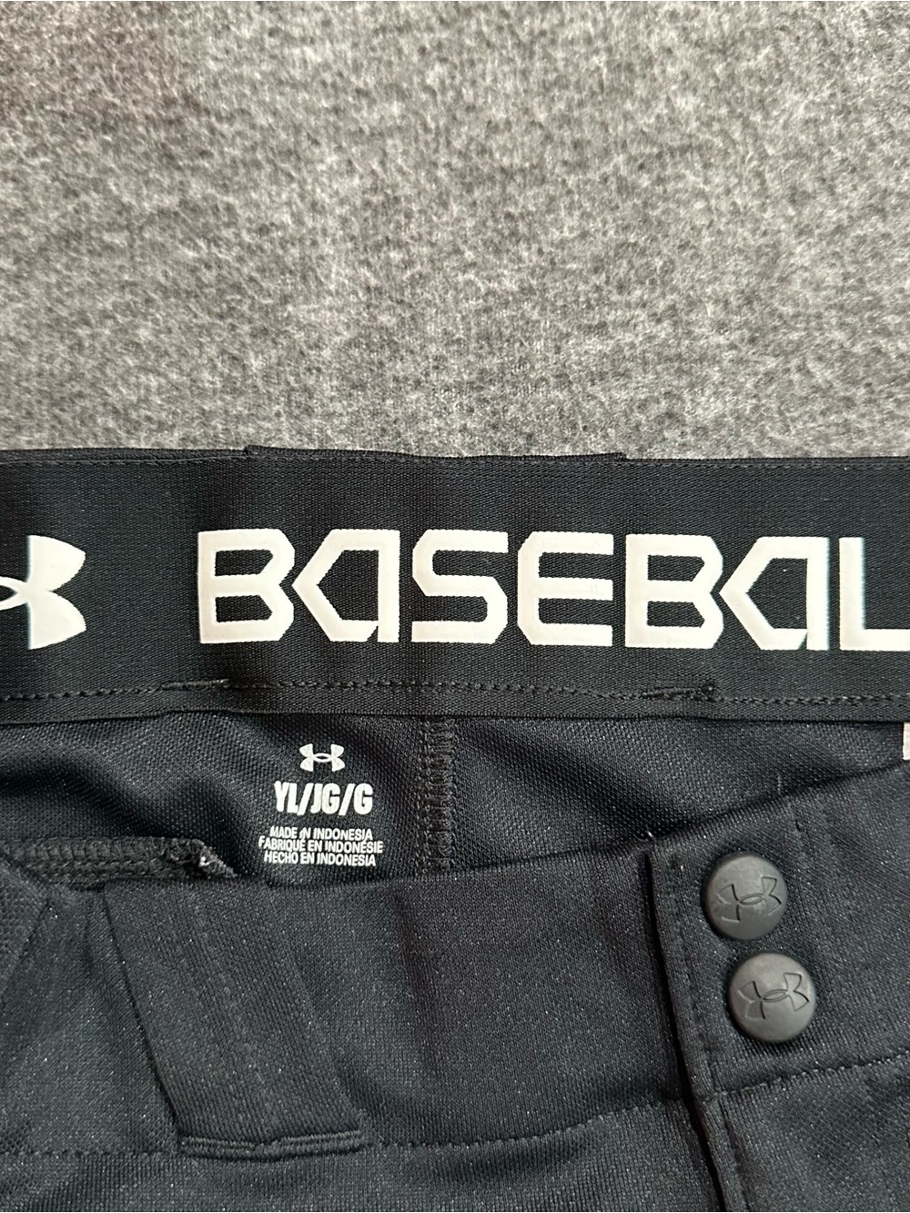 Under Armour Boys YLG Black Baseball Pants Youth Large Belt Loops Athletic - Picture 4 of 6
